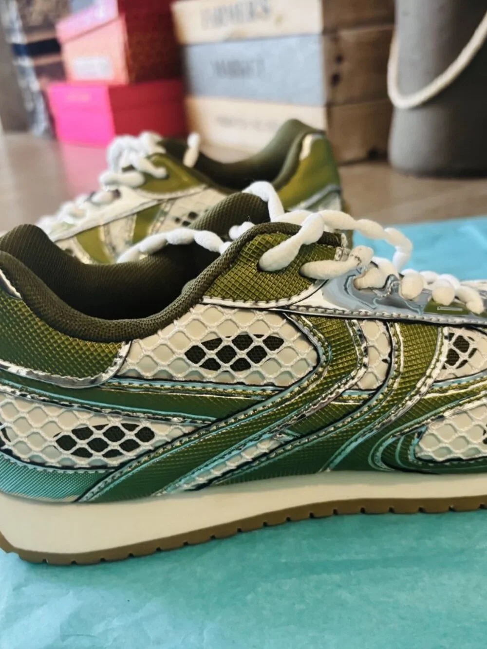 Steve Madden Pager Green Multi Size 7
